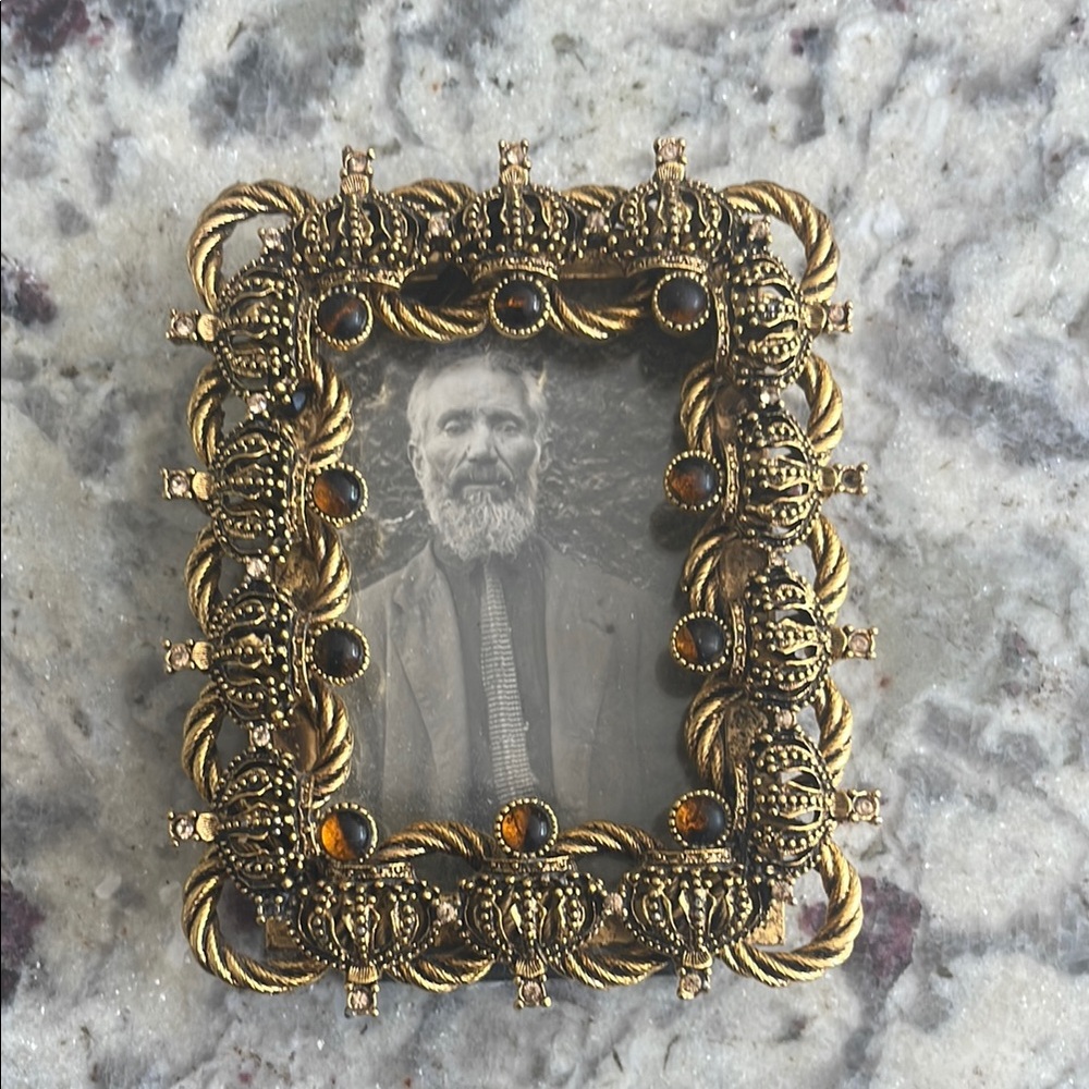 R.J. Graziano Enamel And Bejeweled Picture Frame 3.5" x 2.75”